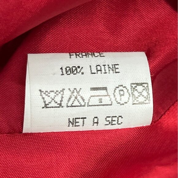 Vintage Nausikaa Paris Wool Red Blazer Skirt Women's Office Set Sz 40 (US 9) - Picture 8 of 13